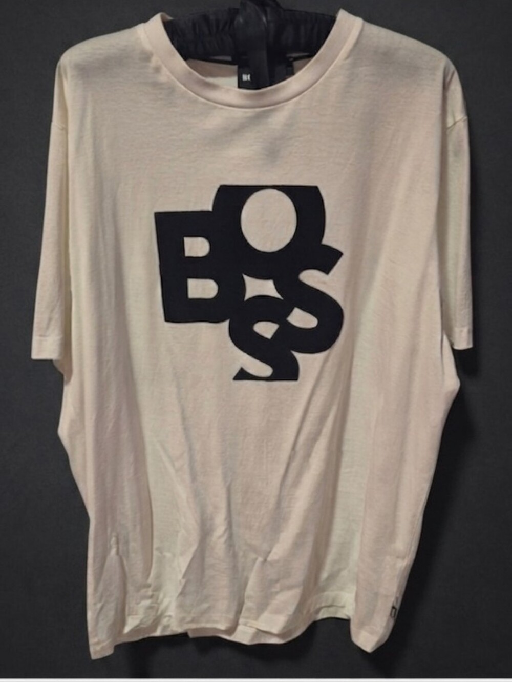 Boss by Hugo Boss White Short Sleeve Tee Men's Shaken-Logo-Print T-shirt Sz XXL